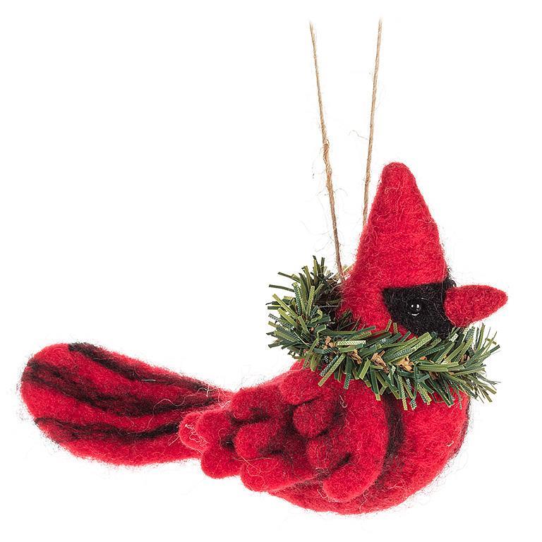 Cardinal w/Wreath Ornament