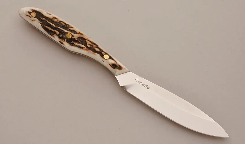 GROHMANN HUNTING KNIVES TROUT AND BIRD - H2S - Trout & Bird Staghorn SS Open Sheath - $212.00