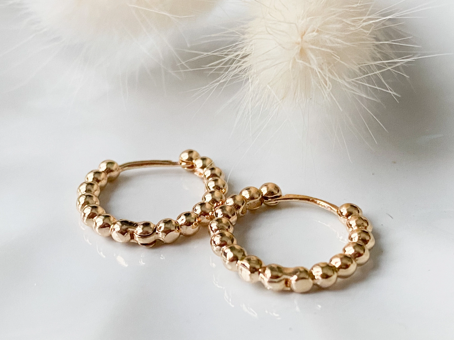 Agaveh Girl - Beaded Gold Hoop Earrings