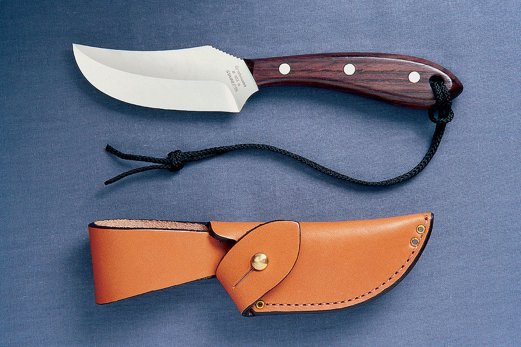 GROHMANN HUNTING -Short Blade Skinner w/ button tab sheath-X103S -$159.00