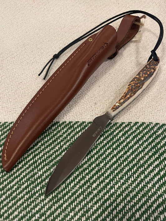 GROHMANN HUNTING KNIVES TROUT AND BIRD - H2S - Trout & Bird Staghorn SS Open Sheath - $212.00