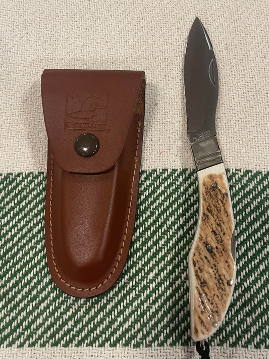 GROHMANN POCKET KNIVES - D.H.Russell Lock blade SS  Staghorn -#H300S - $307.00