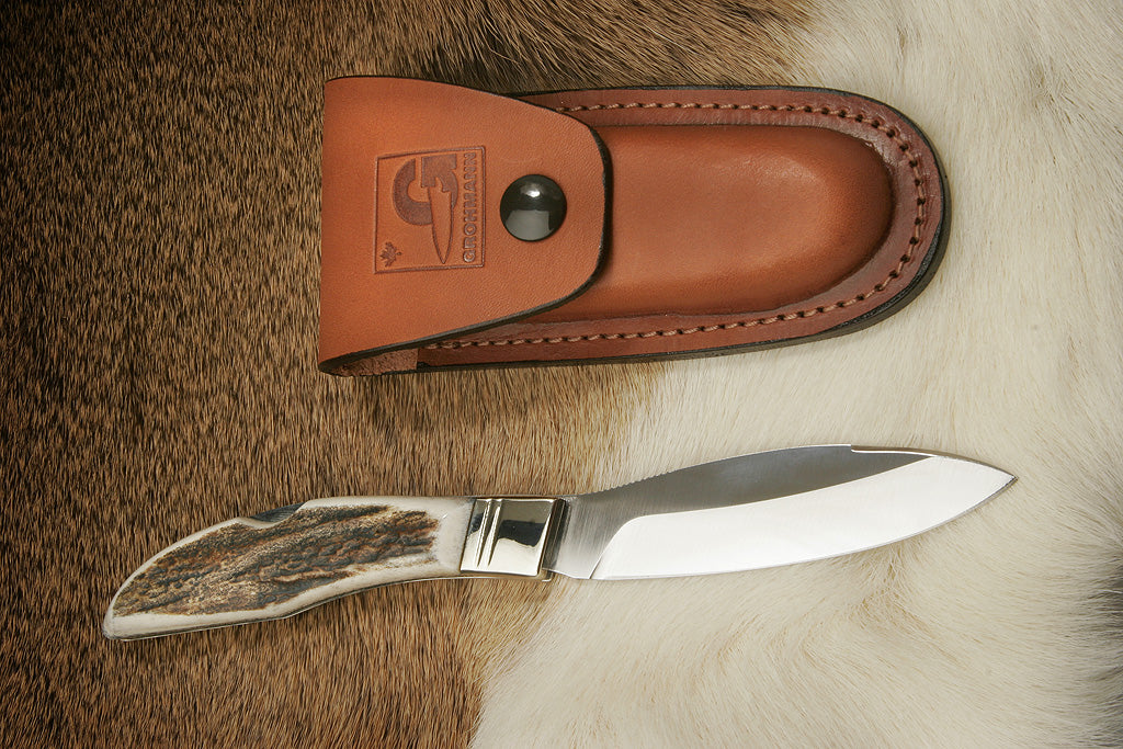 GROHMANN POCKET KNIVES - D.H.Russell Lock blade SS  Staghorn -#H300S - $307.00