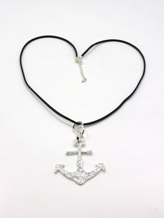 Rope Necklace W/ Anchor Pendant