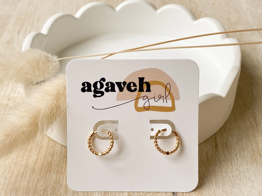 Agaveh Girl -Twisty Hoop Earrings