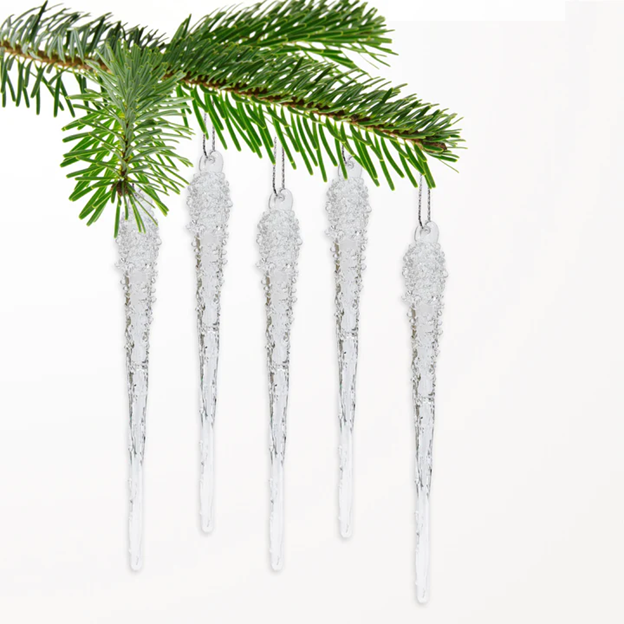 Christmas Glass Icicle Ornaments