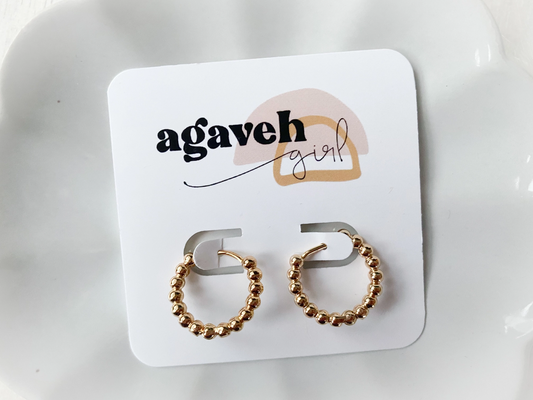 Agaveh Girl - Beaded Gold Hoop Earrings