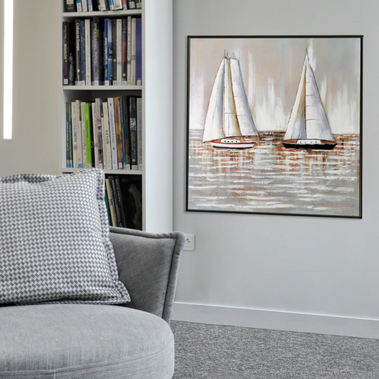 Boats at Play Oil Painting