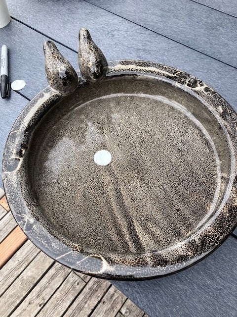 Round Ceramic Bird Bath