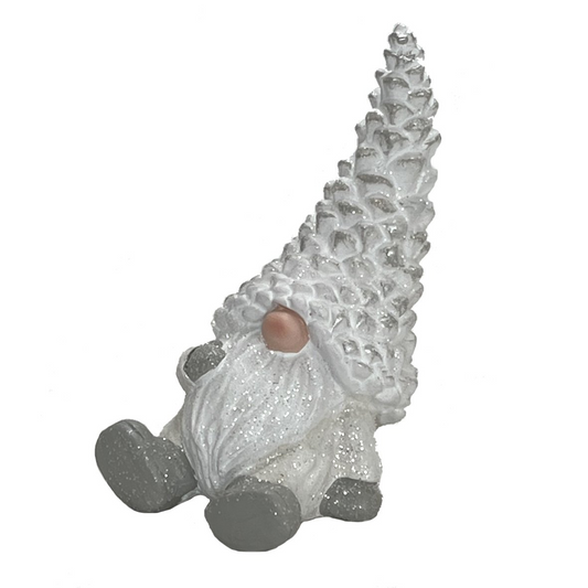 Sitting Gnome - White