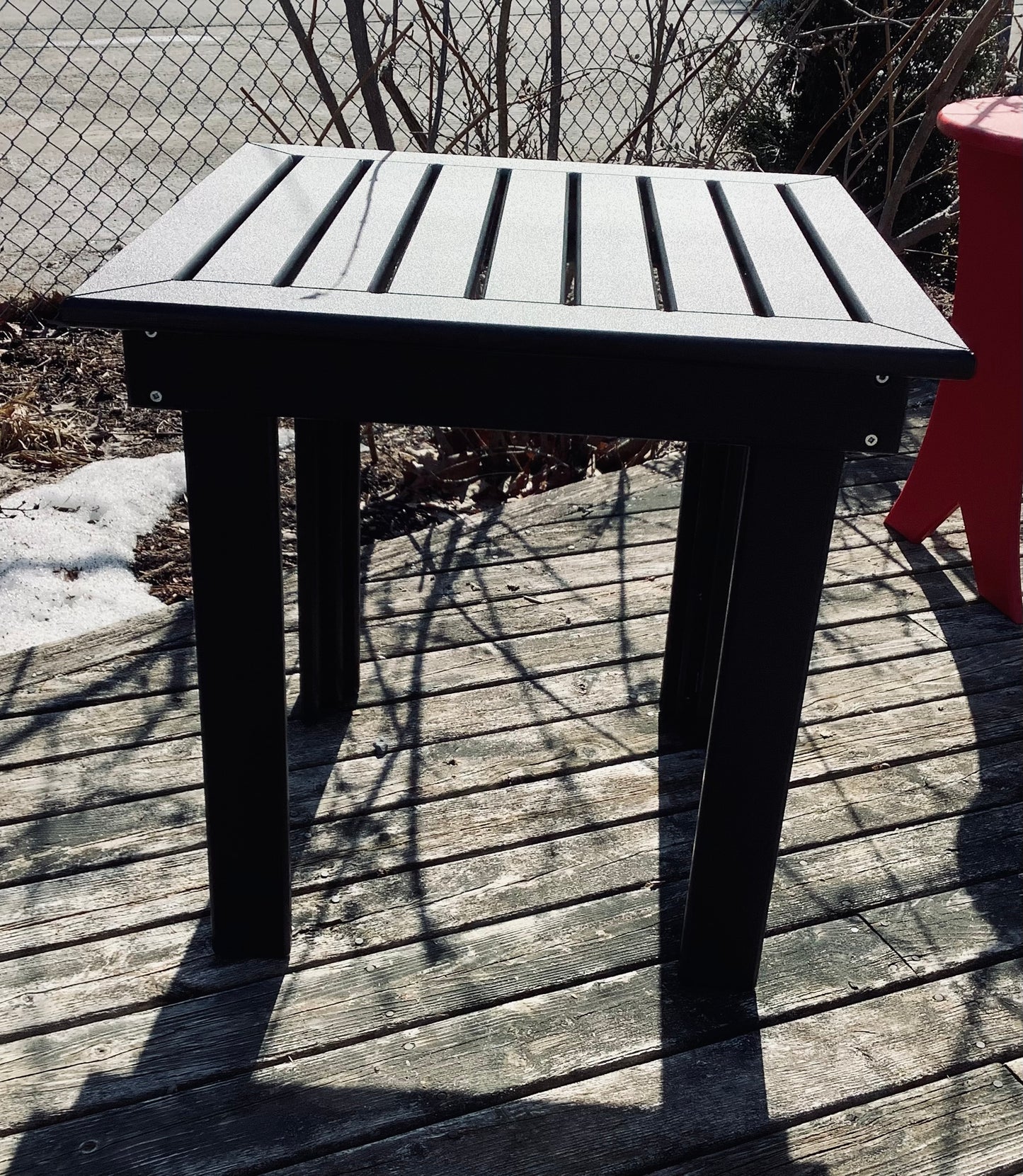 Beaver Springs - Square Slatted Side Table - Black