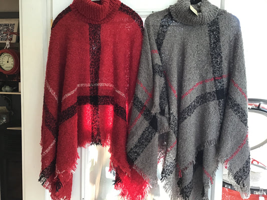 Poncho - Checkered Loose Neck - Country Stoves and Sunrooms Ltd
